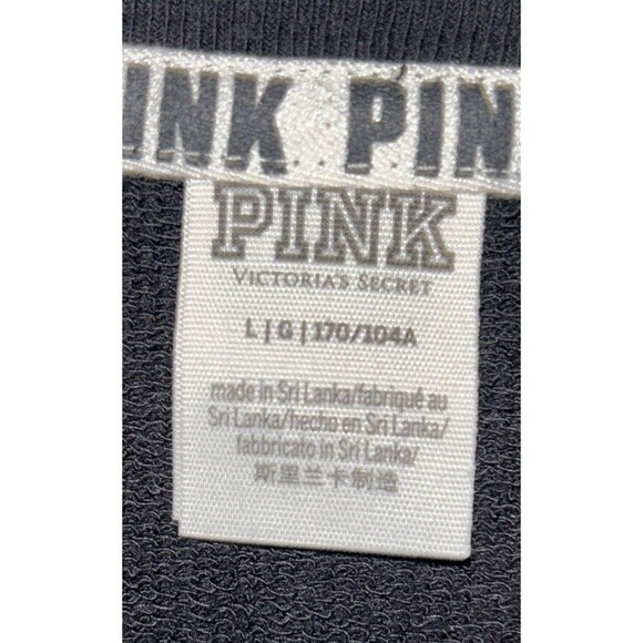 Victorias Secret Pink Logo  Crop Crew  Sweat Shirt Tie Up Sides Small Sz Large - Picture 5 of 5